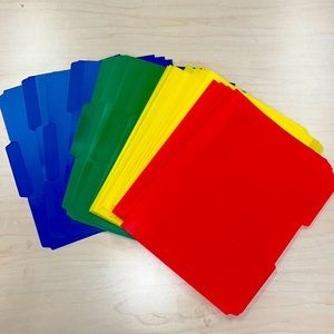 Multi color poly tab file folders